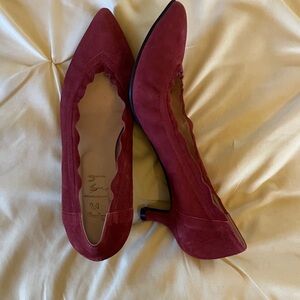 Elegant FS/NY burgundy/rust suede Women's pumps, size 7-1/2 B